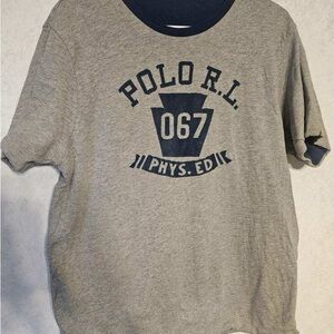 Polo by Ralph Lauren Gray and Navy Men's Shirt